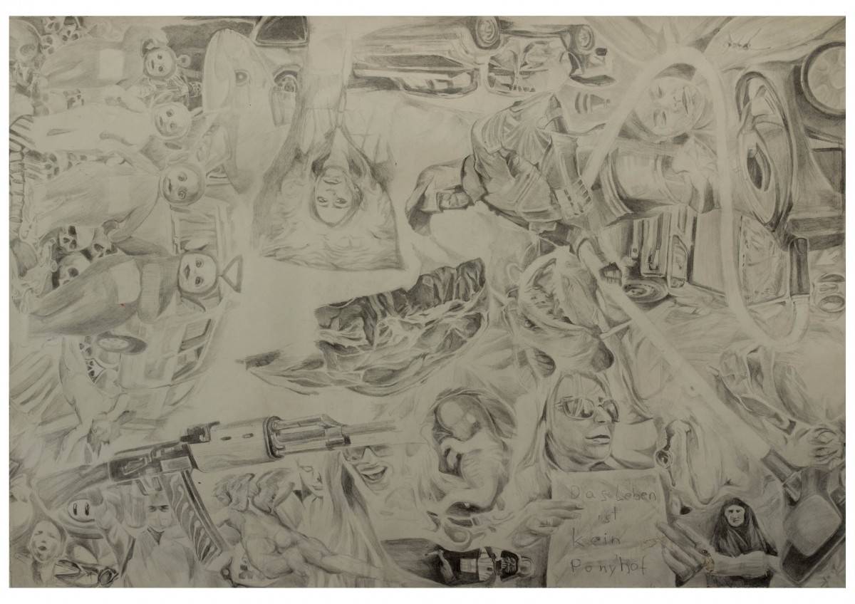 Life's a bitch 2015 pencil on paper 20,24 inch x 13,94 inch